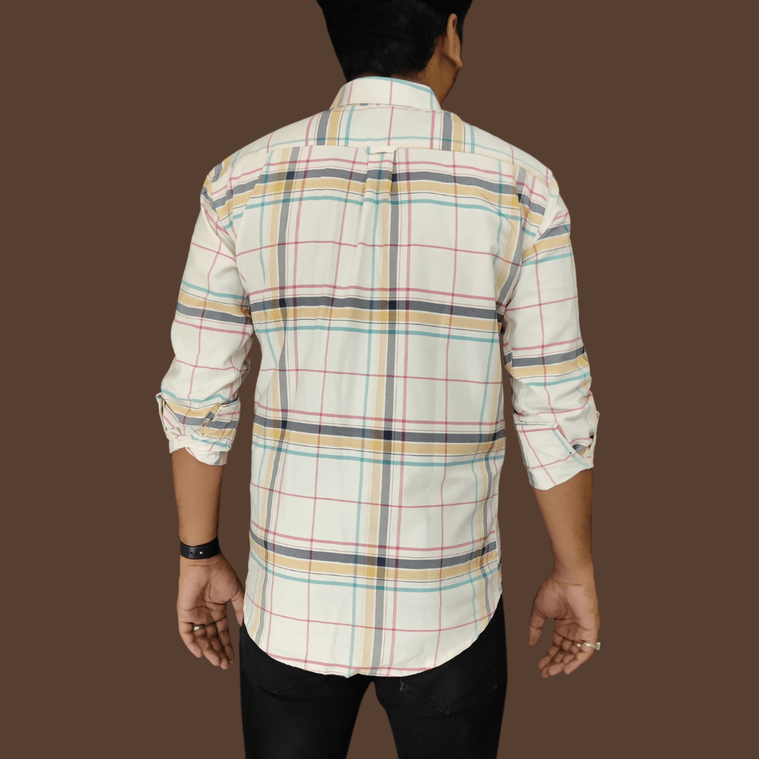 White Check Shirt - Full Sleeves