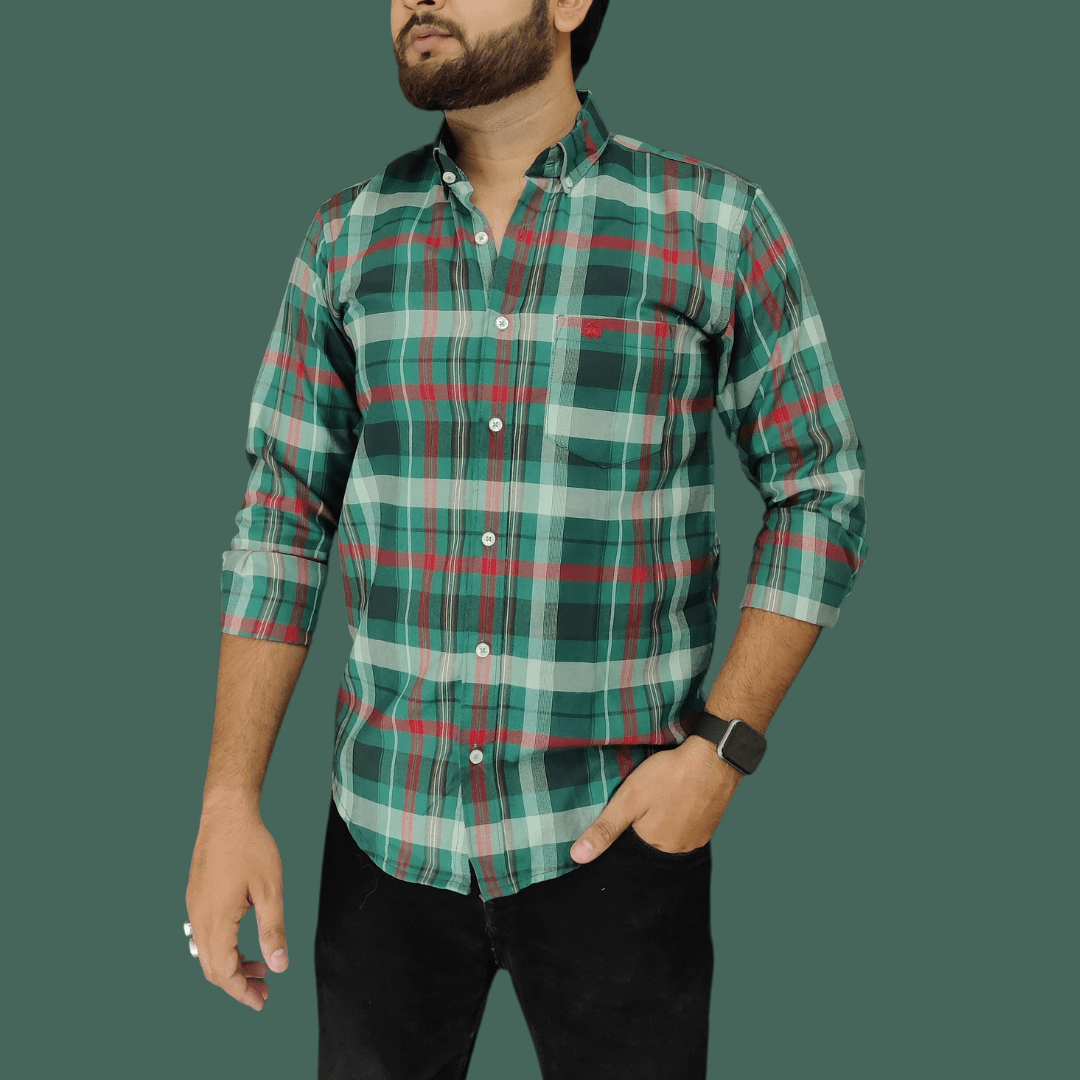 Green Check Shirt - Full Sleeves