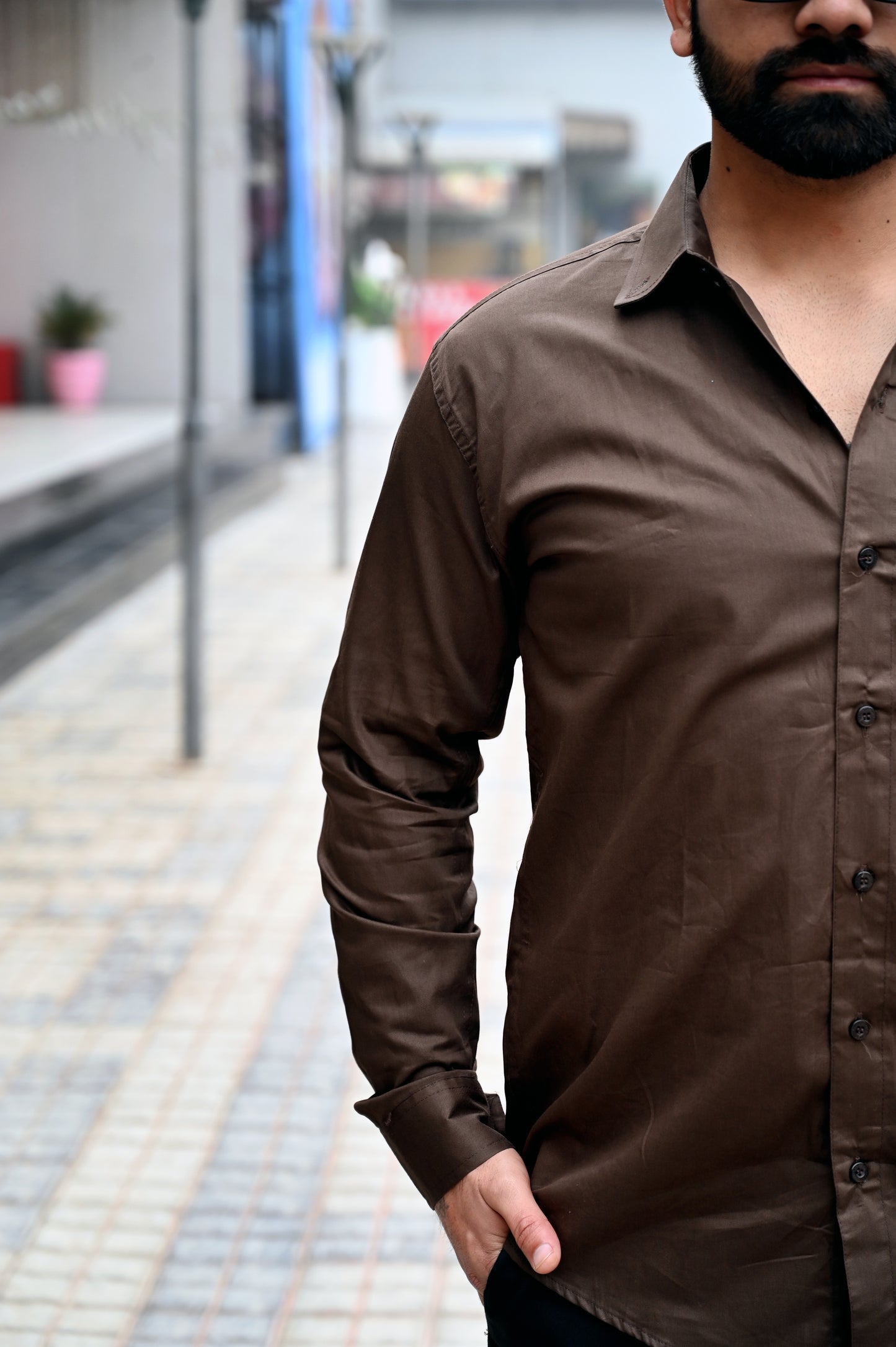 Brown Premium Solid Shirt