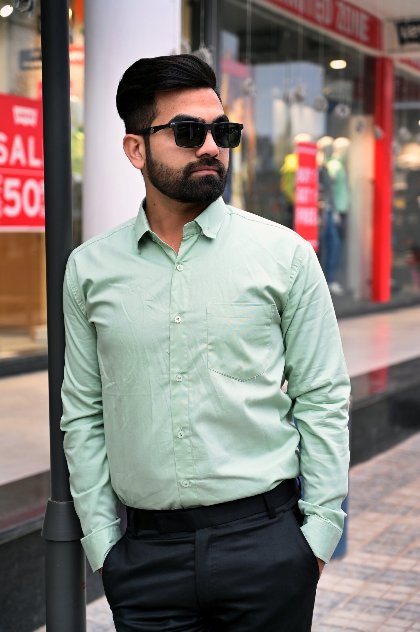 Mint Green Premium Solid Shirt