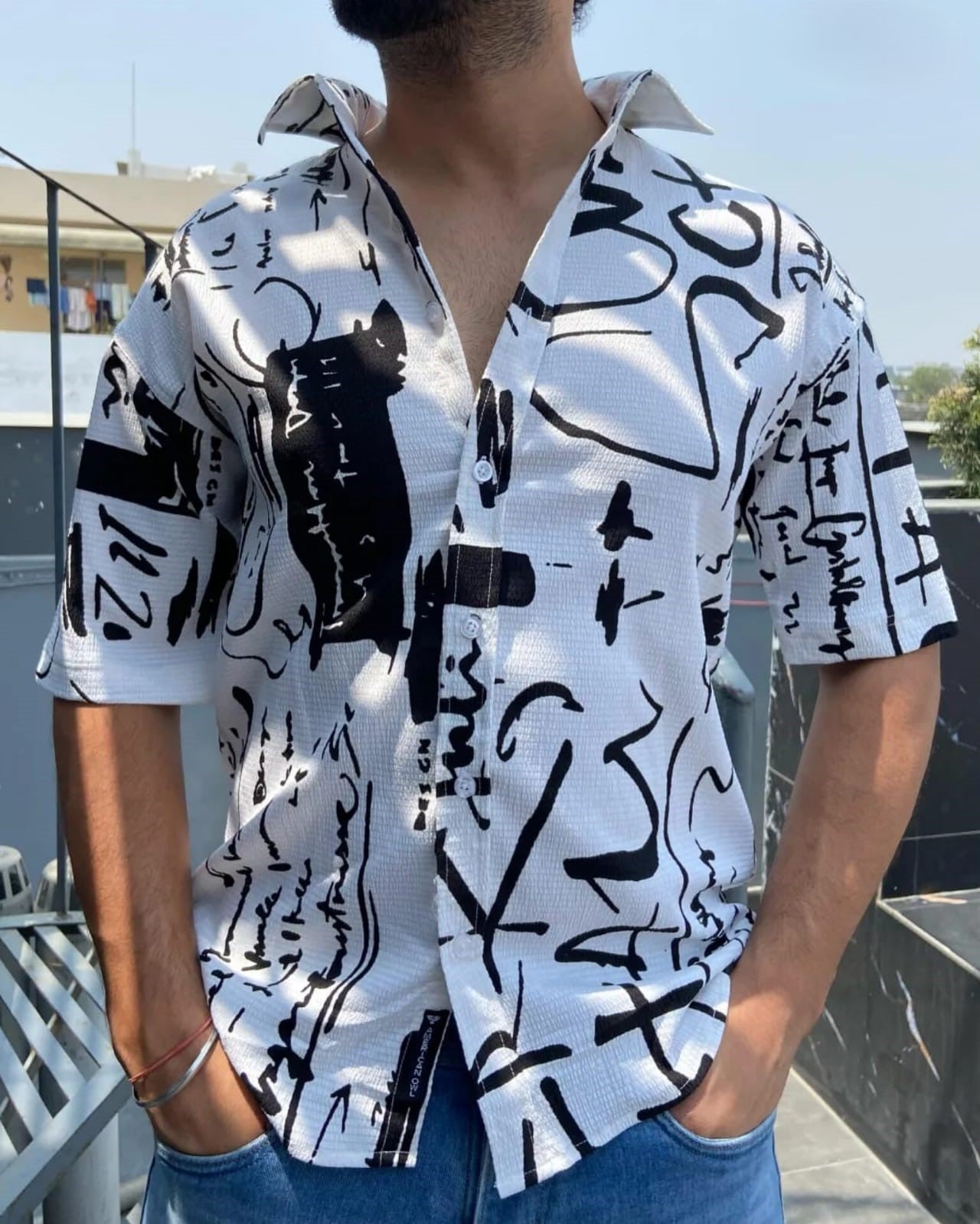 Printed Oversize half Sleeve shirt